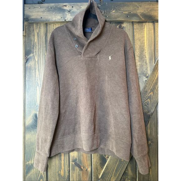 Polo Ralph Lauren Shawl Neck Elbow Patch Sweater - Picture 1 of 7